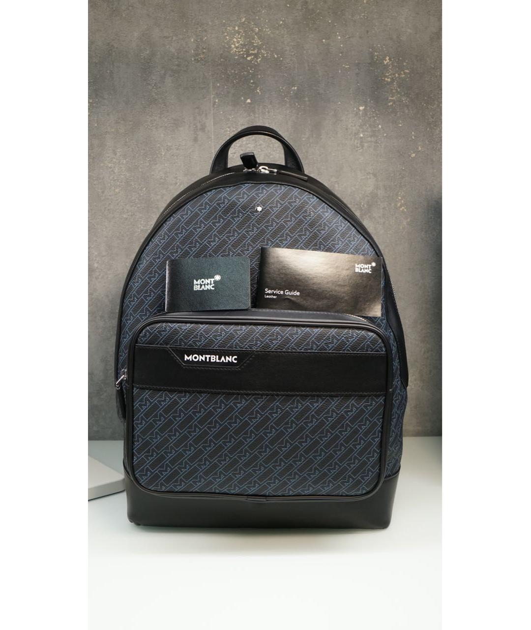 MONTBLANC Темно-синий кожаный рюкзак, фото 6