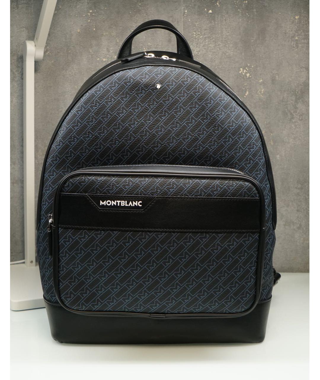 MONTBLANC Темно-синий кожаный рюкзак, фото 2