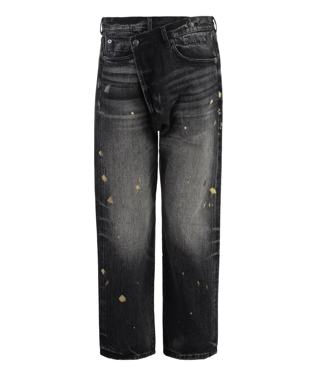 R13 Черные хлопковые прямые джинсы, фото 1