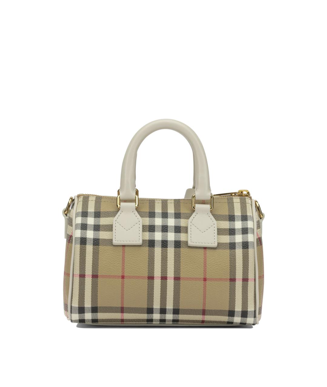 BURBERRY Бежевая хлопковая сумка с короткими ручками, фото 3