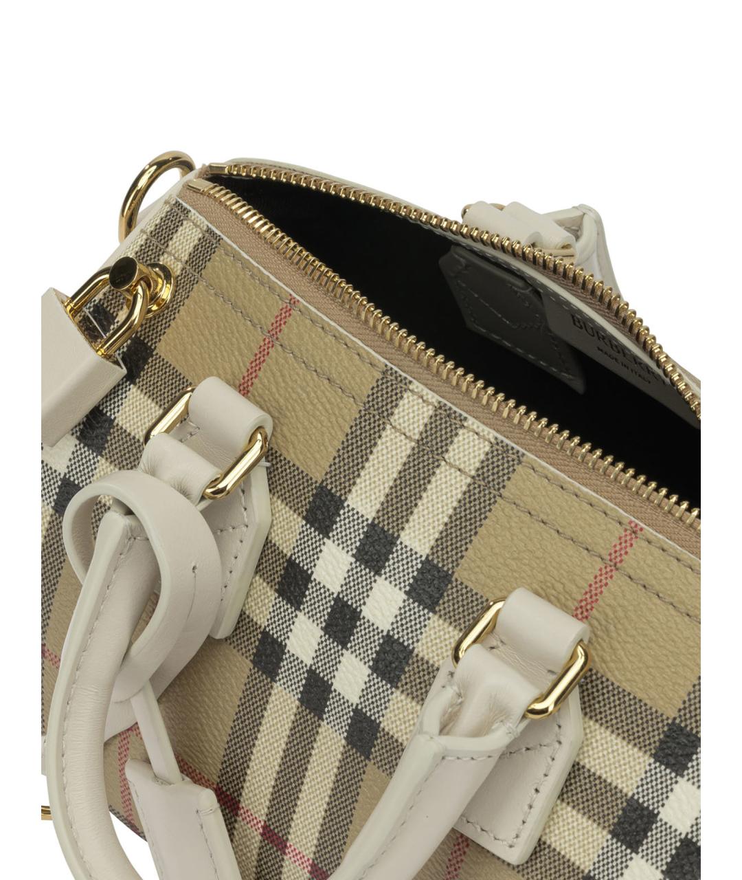 BURBERRY Бежевая хлопковая сумка с короткими ручками, фото 5