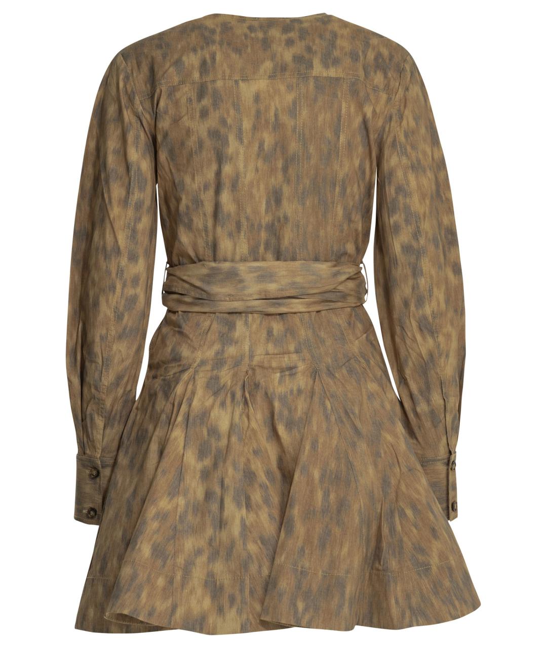 GANNI Бежевое хлопковое повседневное платье, фото 2