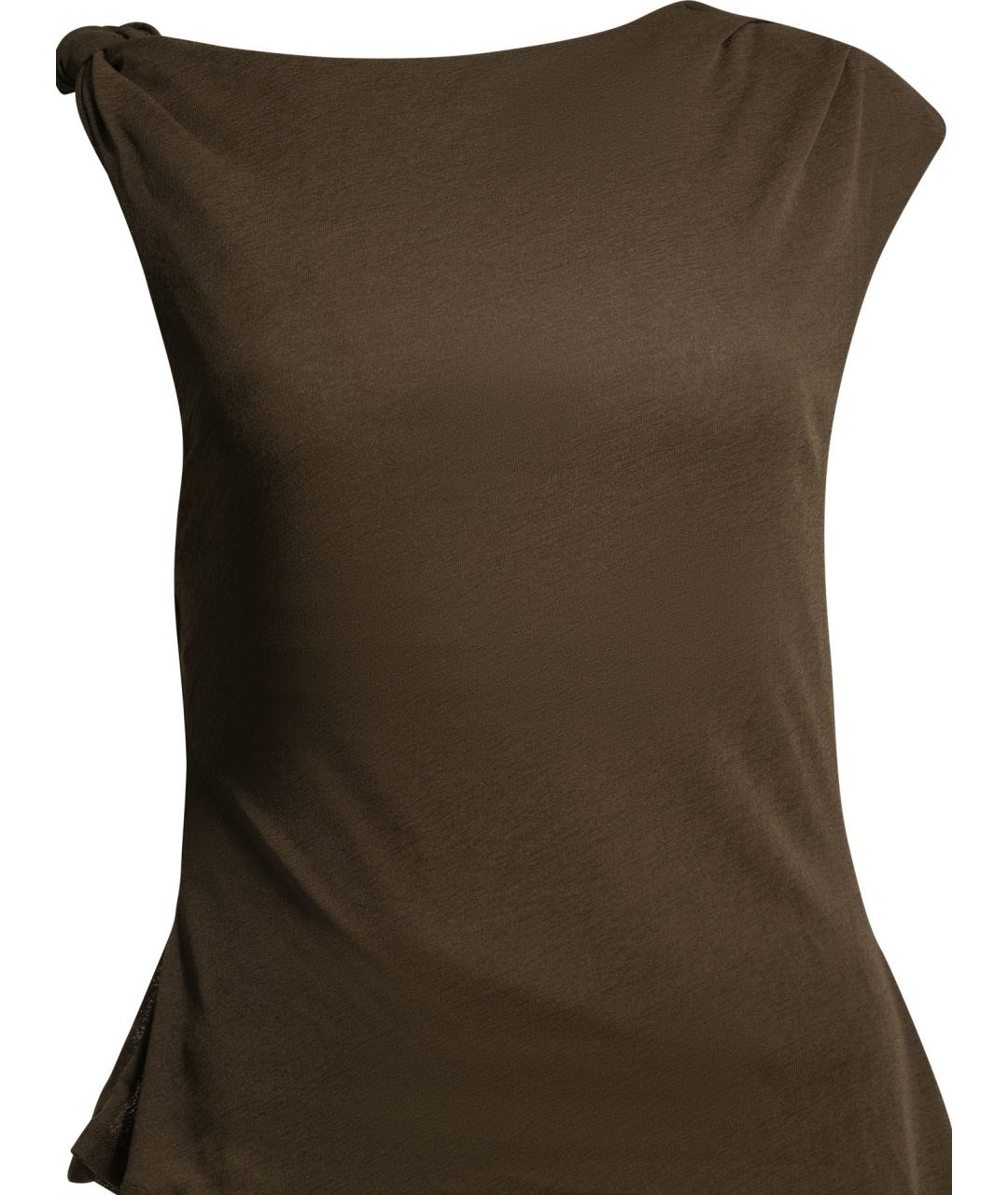 GANNI Коричневое полиэстеровое повседневное платье, фото 3