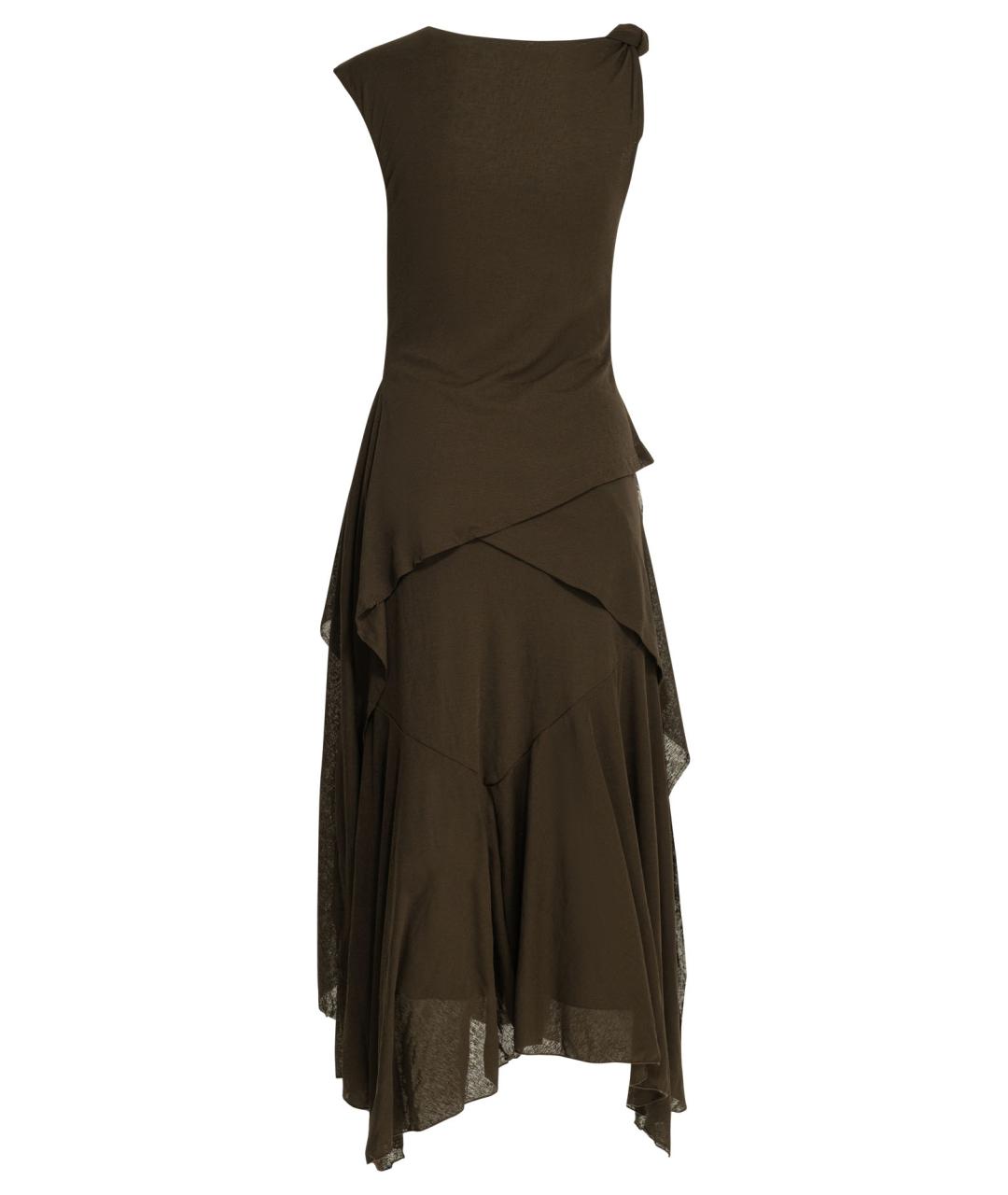 GANNI Коричневое полиэстеровое повседневное платье, фото 2