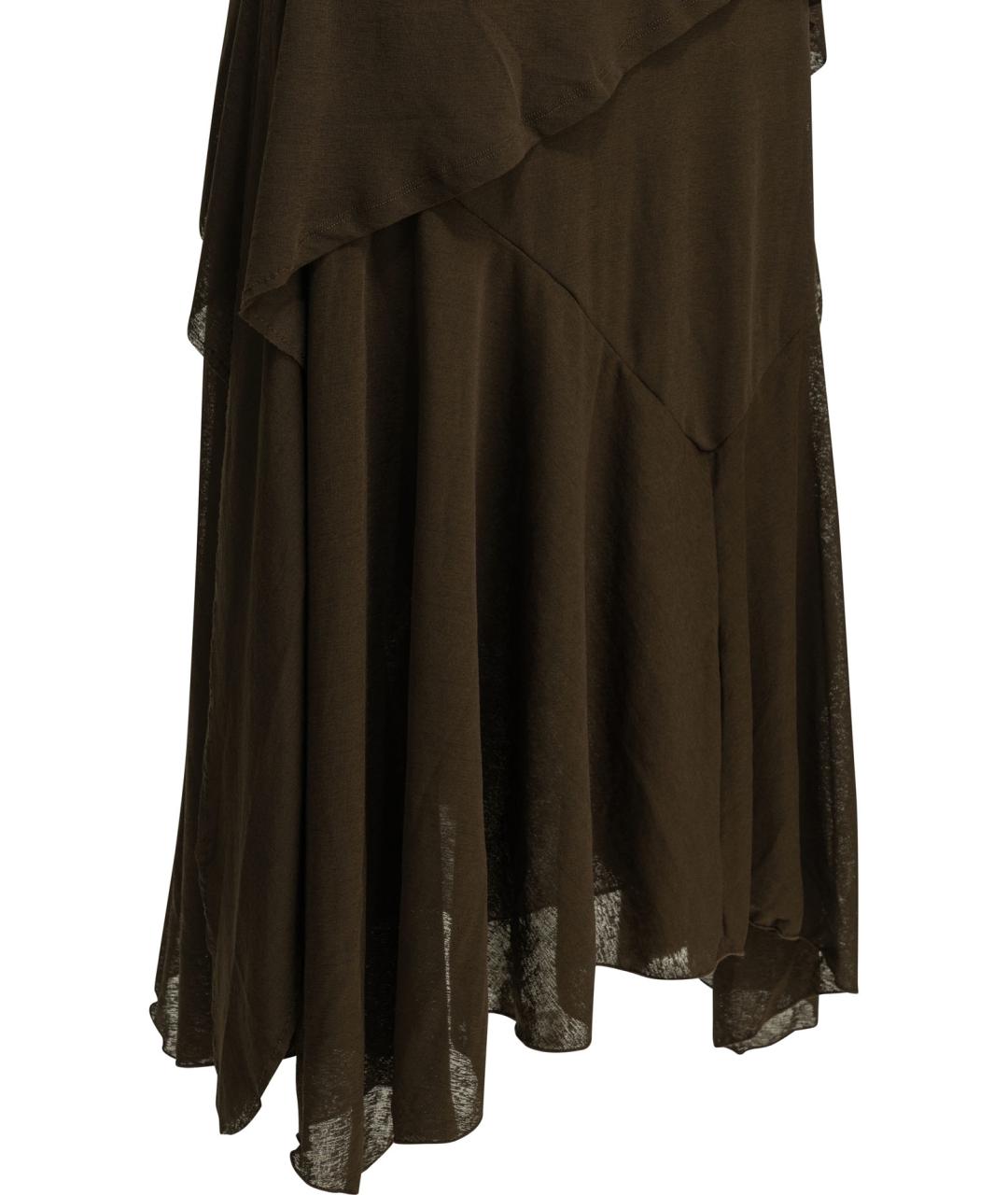 GANNI Коричневое полиэстеровое повседневное платье, фото 4
