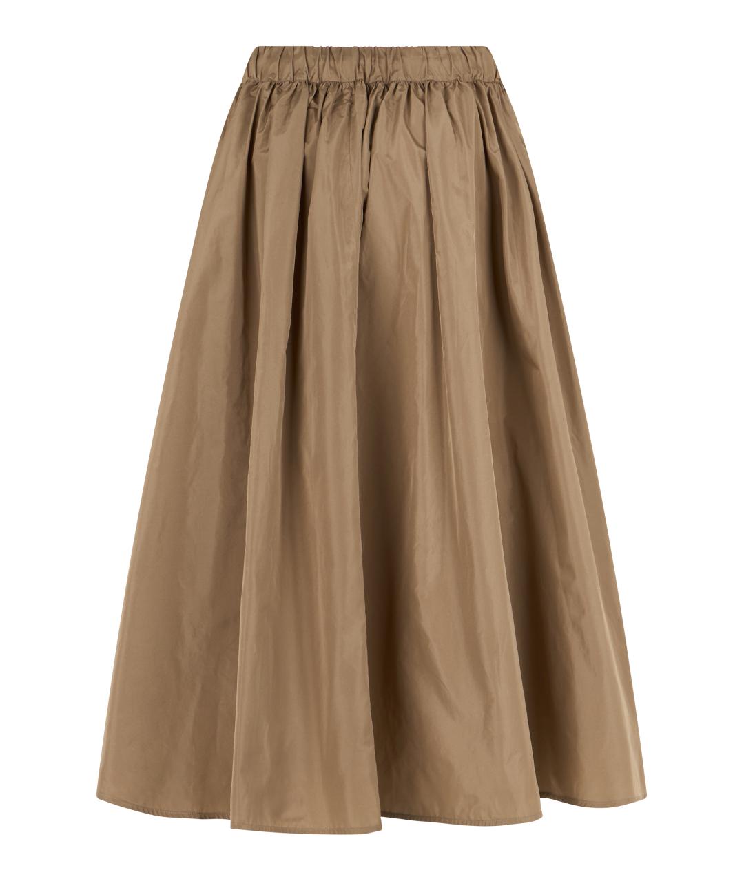 MAX MARA Бежевая полиэстеровая юбка миди, фото 2