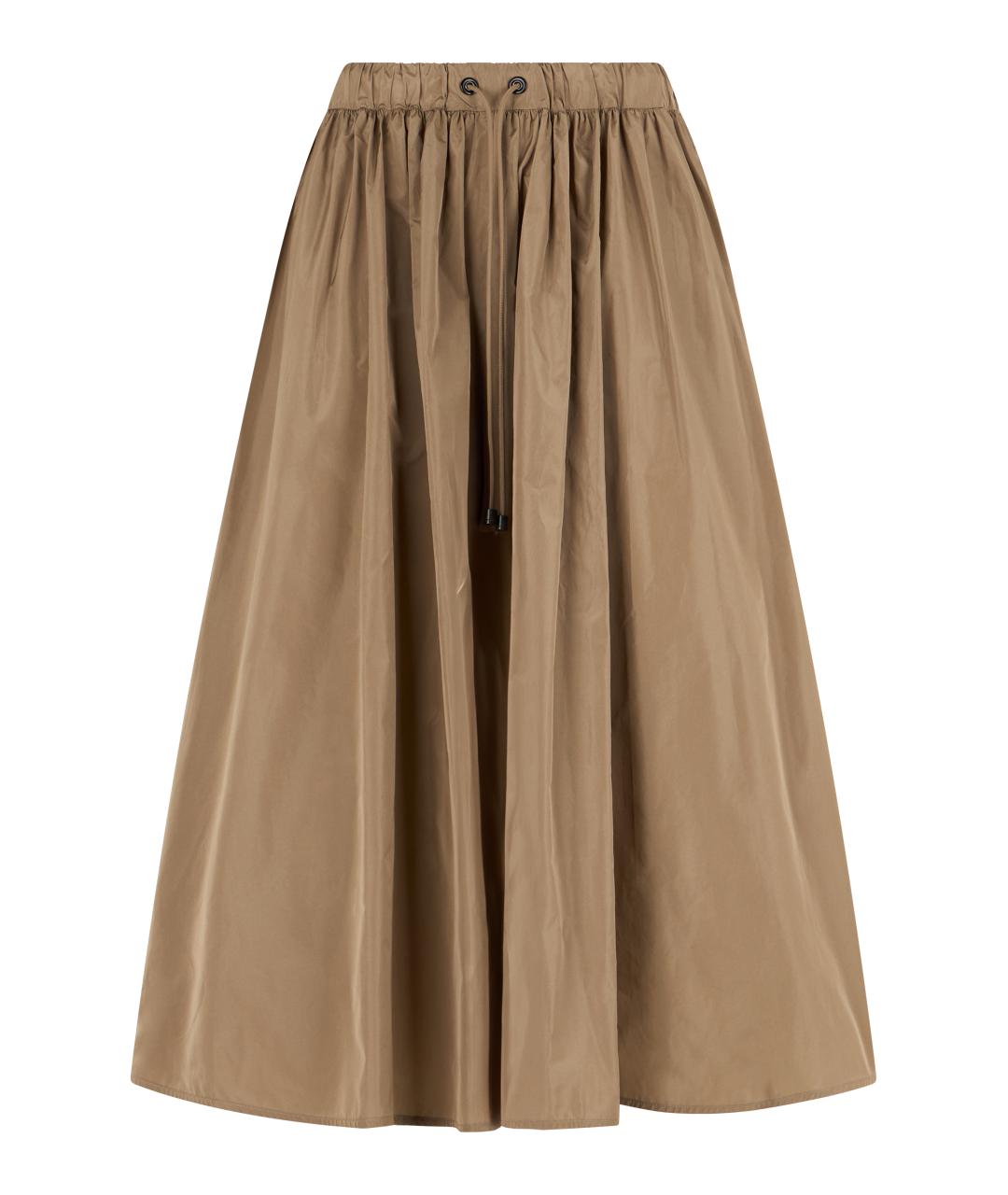 MAX MARA Бежевая полиэстеровая юбка миди, фото 1