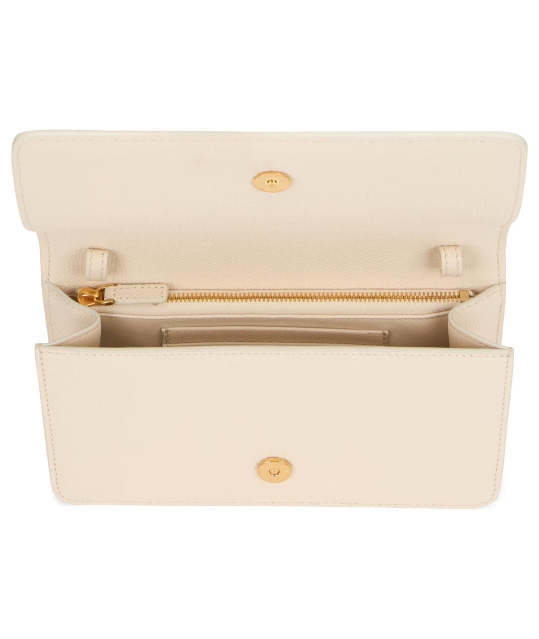 VALENTINO Бежевая кожаная сумка через плечо, фото 4