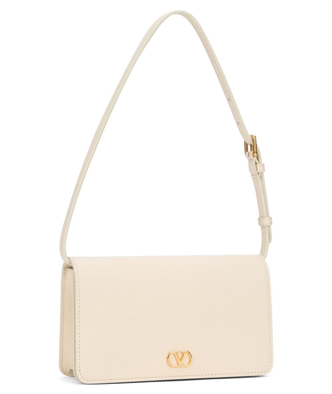 VALENTINO Бежевая кожаная сумка через плечо, фото 2