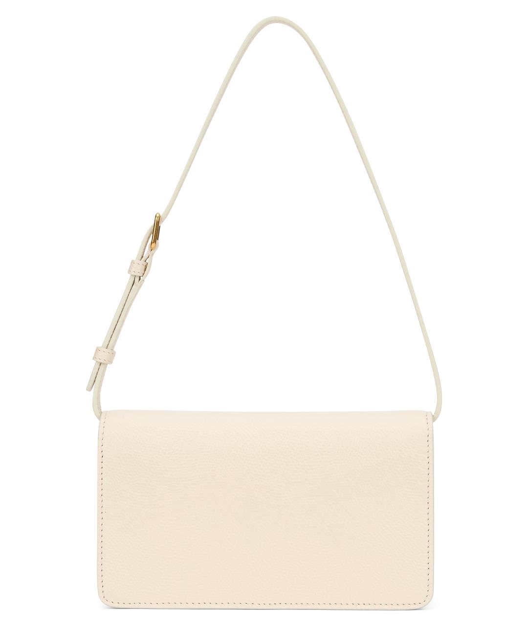 VALENTINO Бежевая кожаная сумка через плечо, фото 3