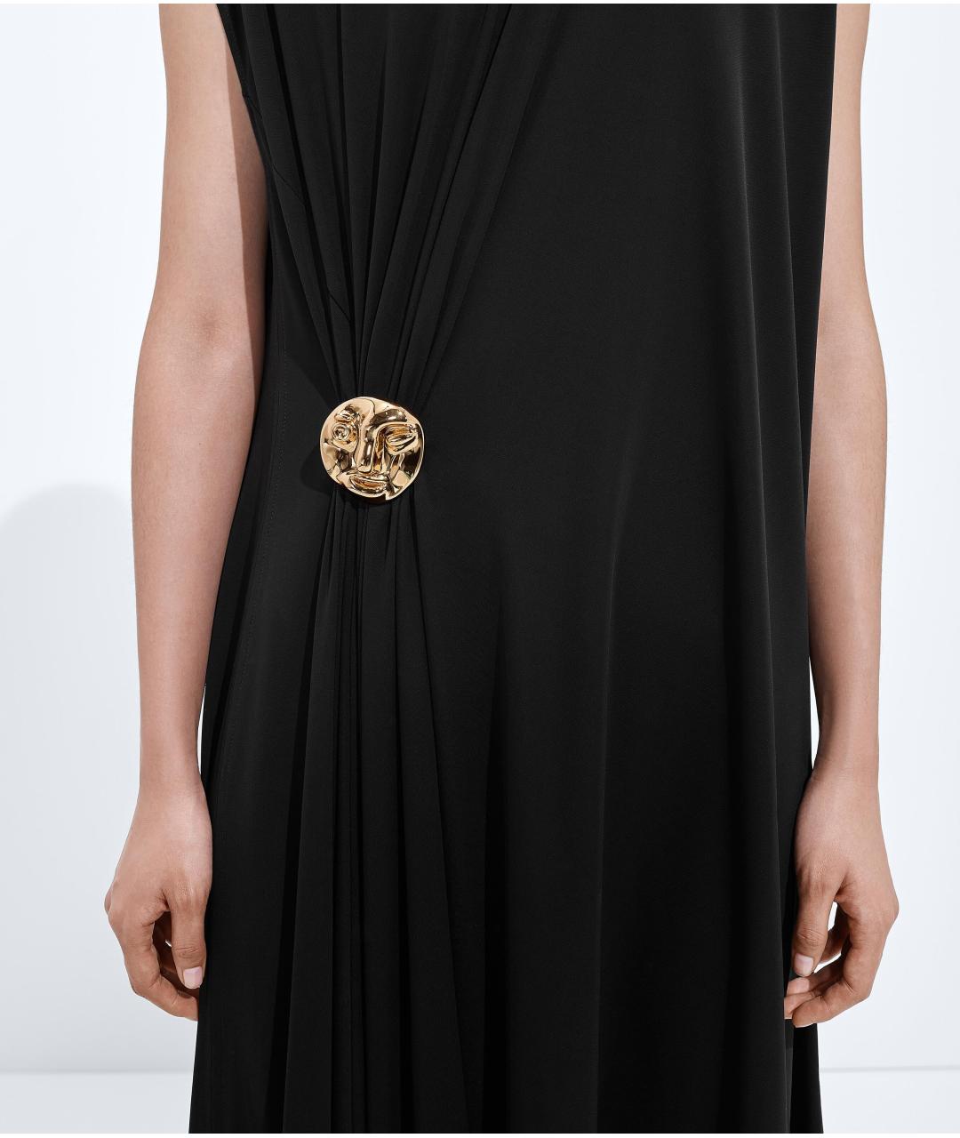 BOTTEGA VENETA Черное вискозное повседневное платье, фото 3