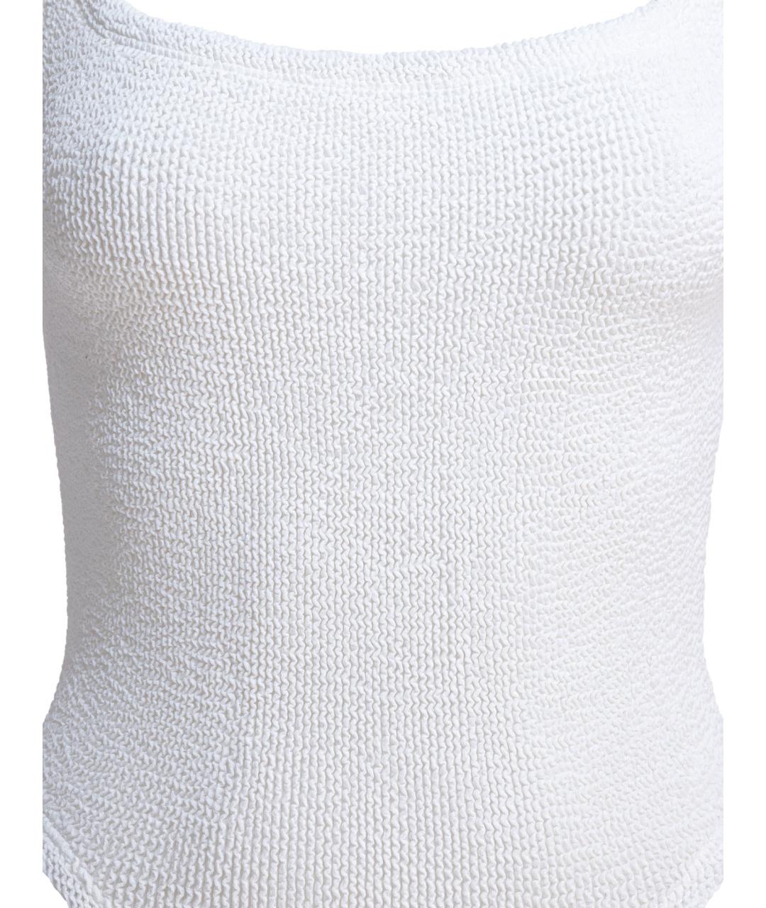 HUNZA G Белый полиамидовый купальник, фото 3