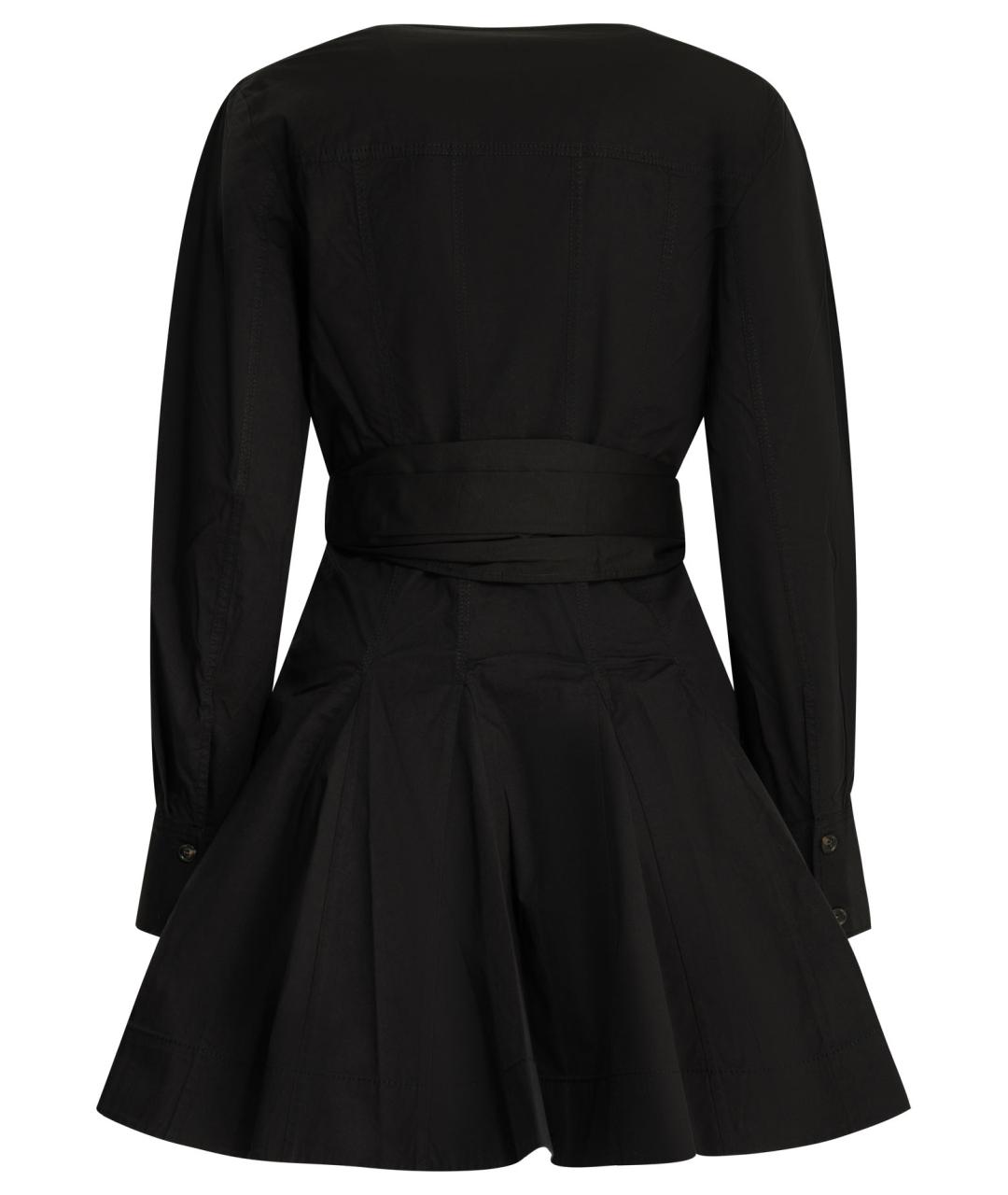 GANNI Черное хлопковое повседневное платье, фото 2