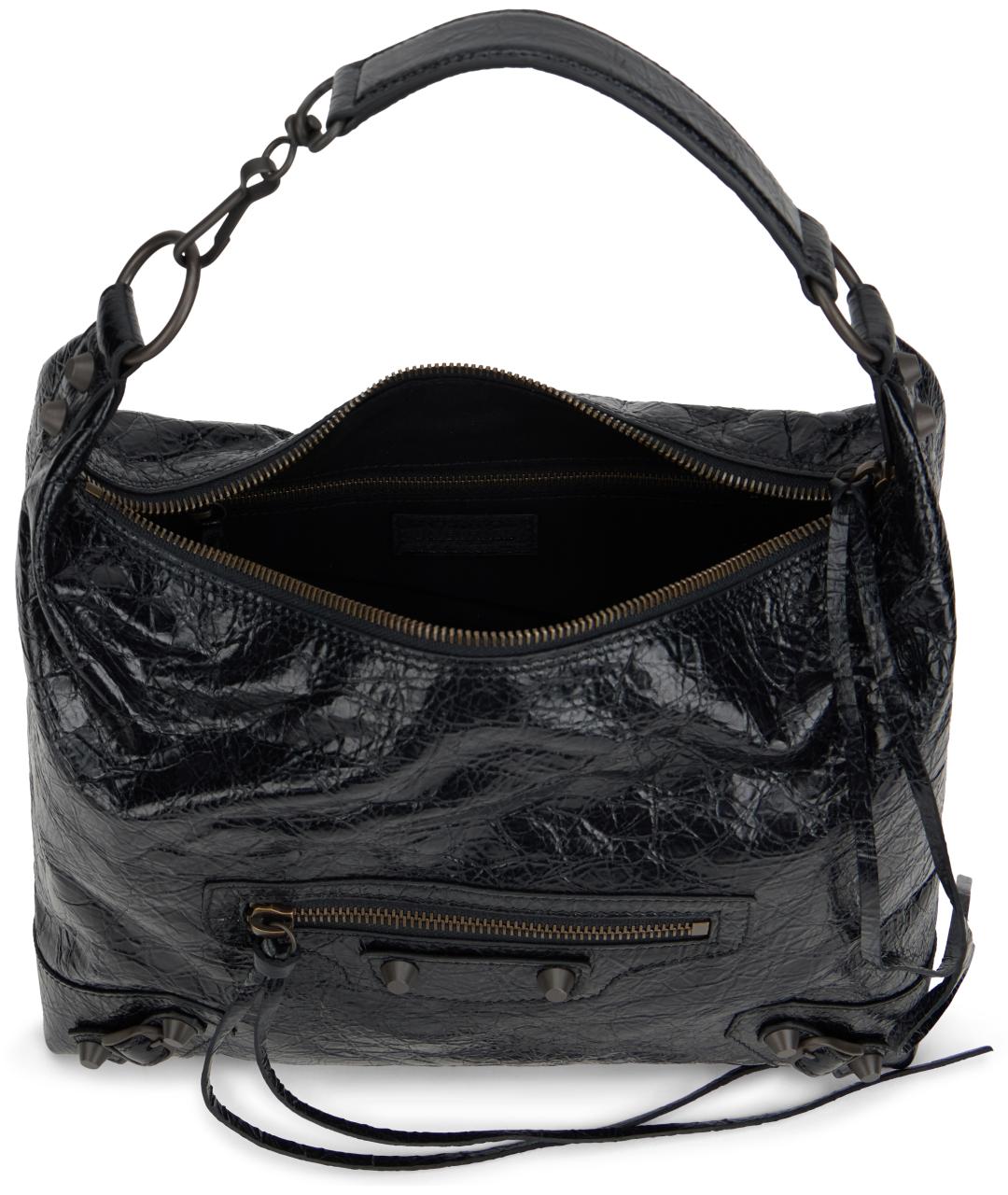 BALENCIAGA Черная кожаная сумка через плечо, фото 5