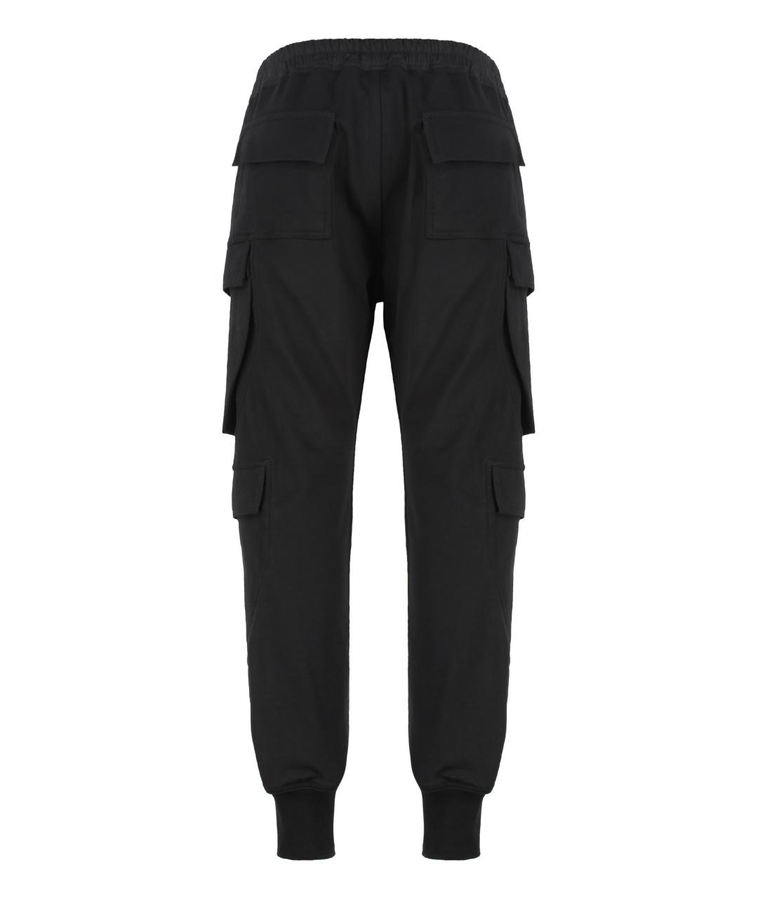 RICK OWENS Черные хлопковые повседневные брюки, фото 2