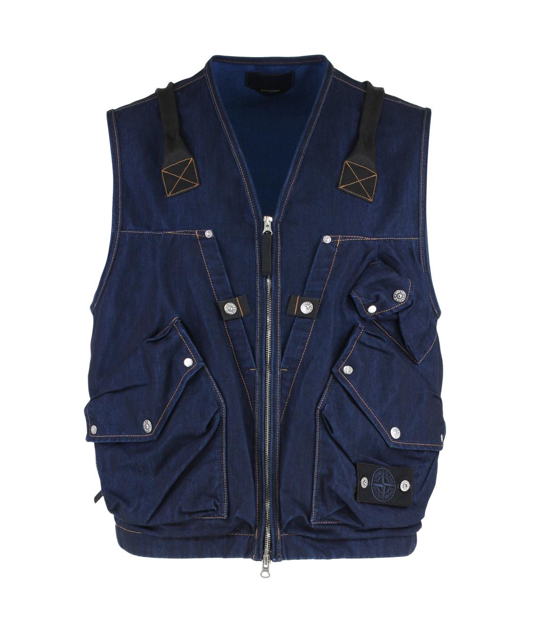 STONE ISLAND Синий хлопковый жилет, фото 1