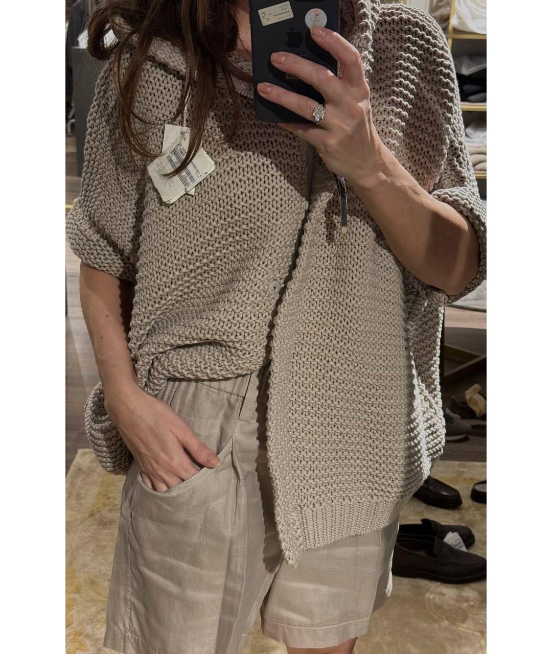 BRUNELLO CUCINELLI Бежевые хлопковые шорты, фото 5