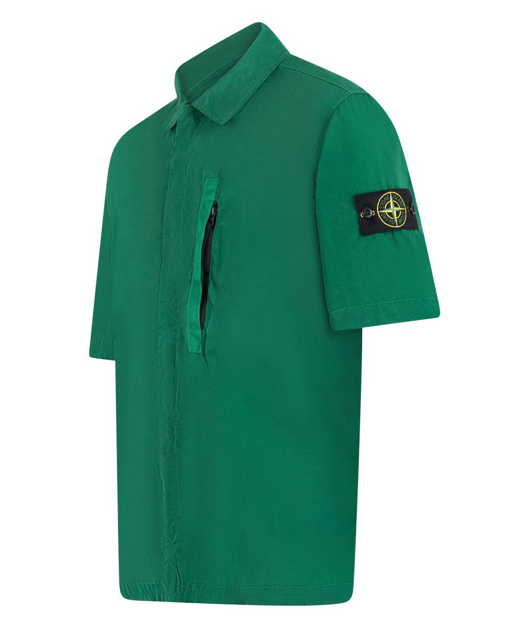 STONE ISLAND Зеленая кэжуал рубашка, фото 3
