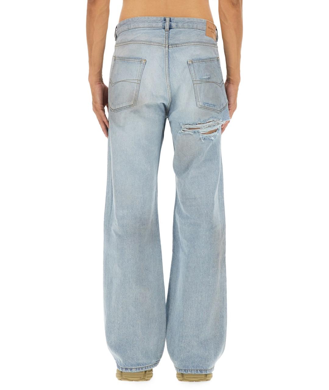 BALENCIAGA Голубые хлопковые прямые джинсы, фото 4