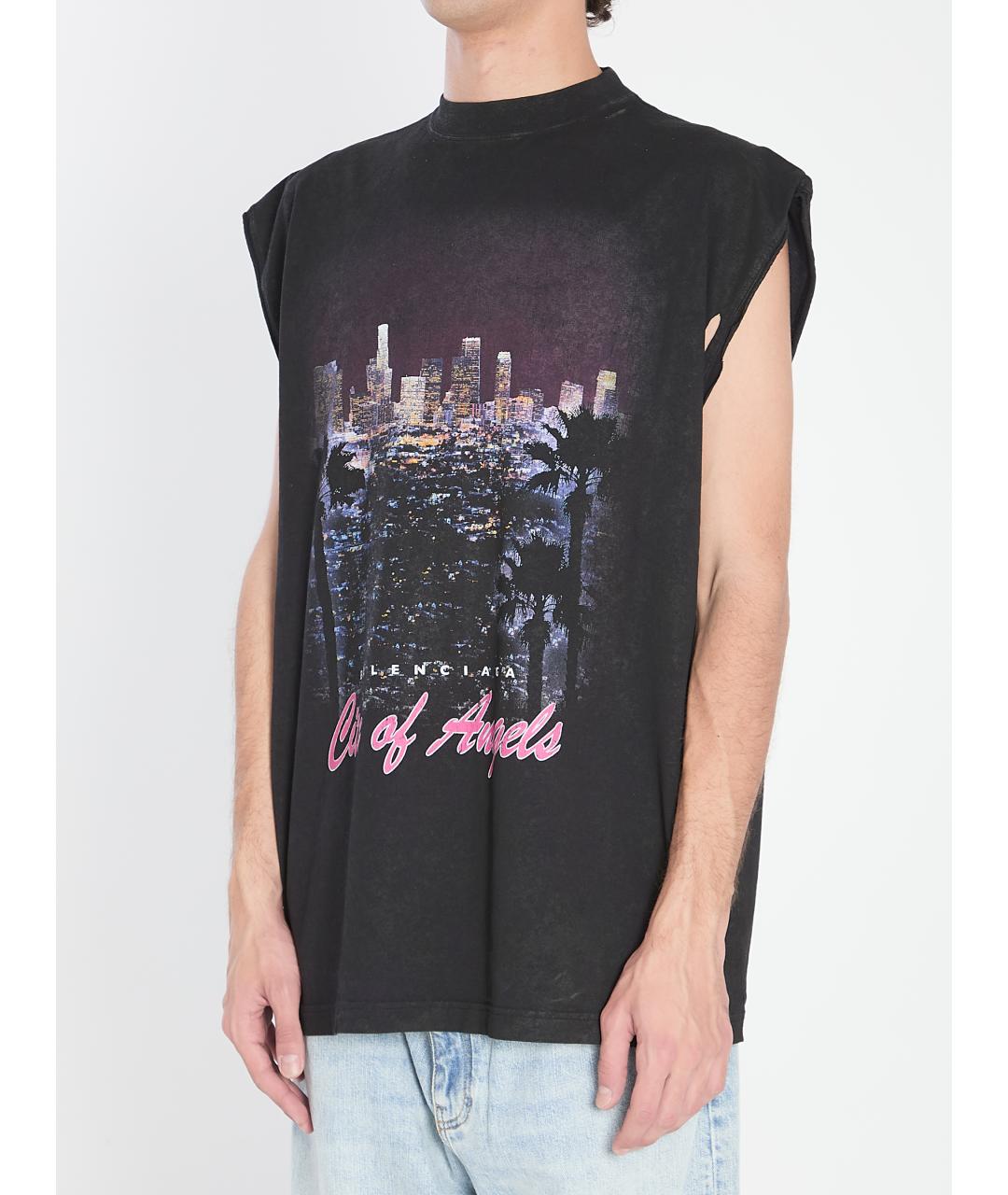 BALENCIAGA Черная хлопковая футболка, фото 2