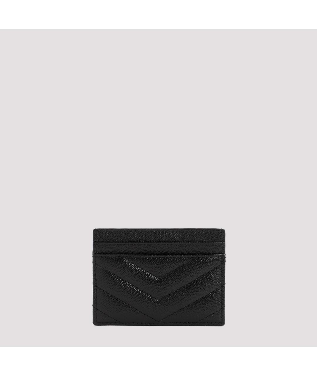 SAINT LAURENT Черный кожаный кардхолдер, фото 2