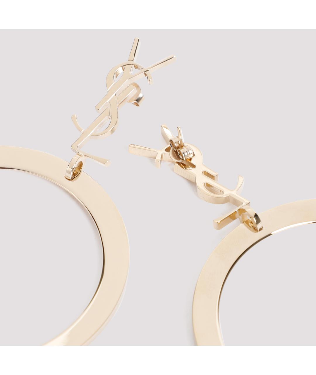 SAINT LAURENT Золотые металлические серьги, фото 3