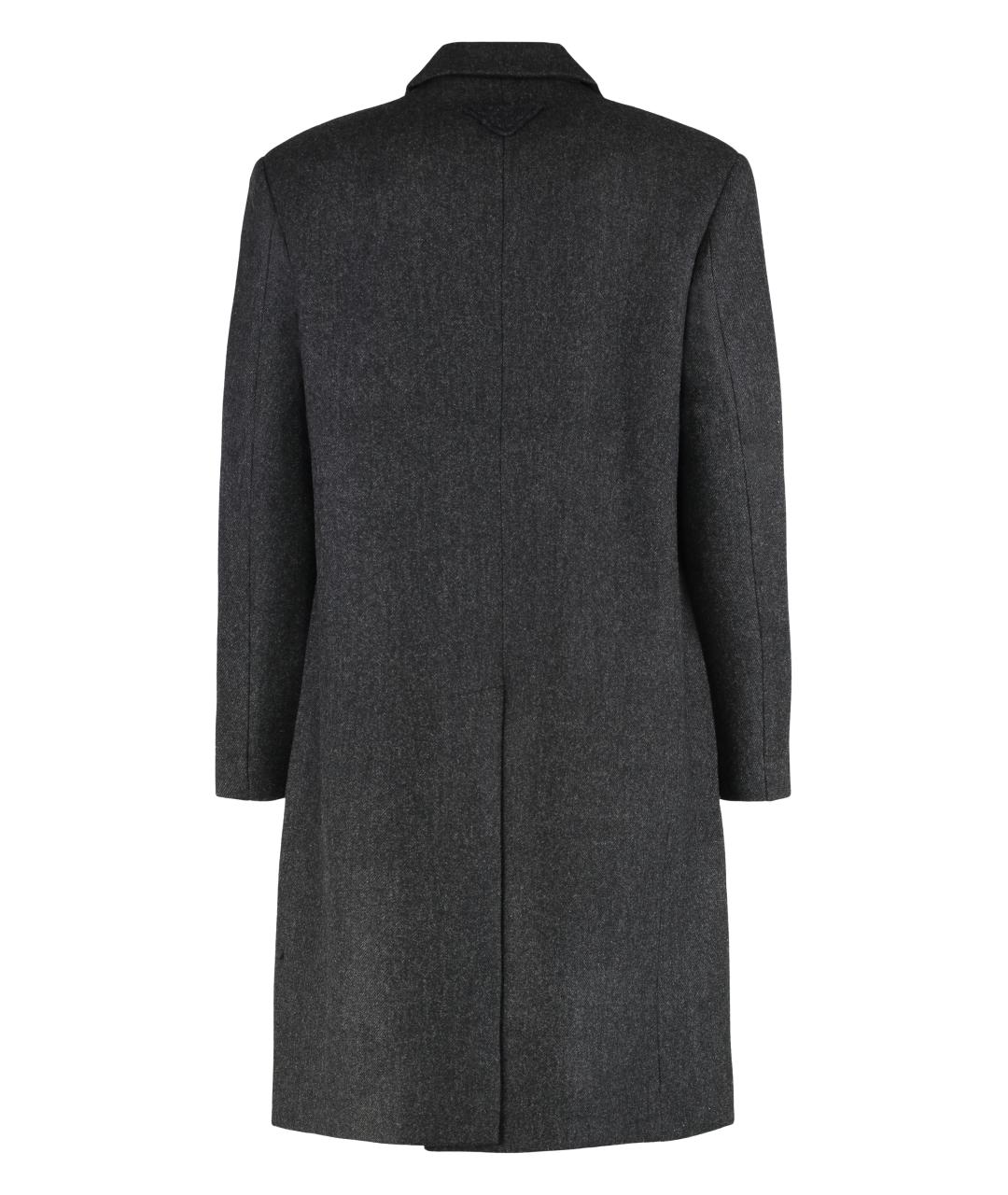 PRADA Антрацитовое шерстяное пальто, фото 2