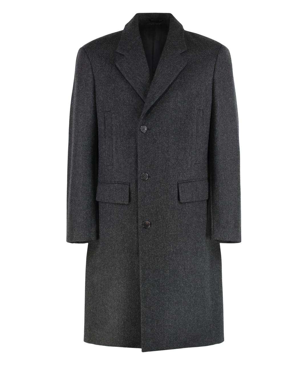 PRADA Антрацитовое шерстяное пальто, фото 1