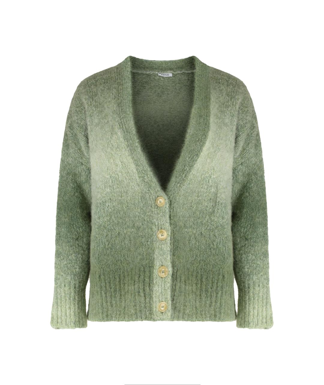 ASPESI Зеленый шерстяной кардиган, фото 1
