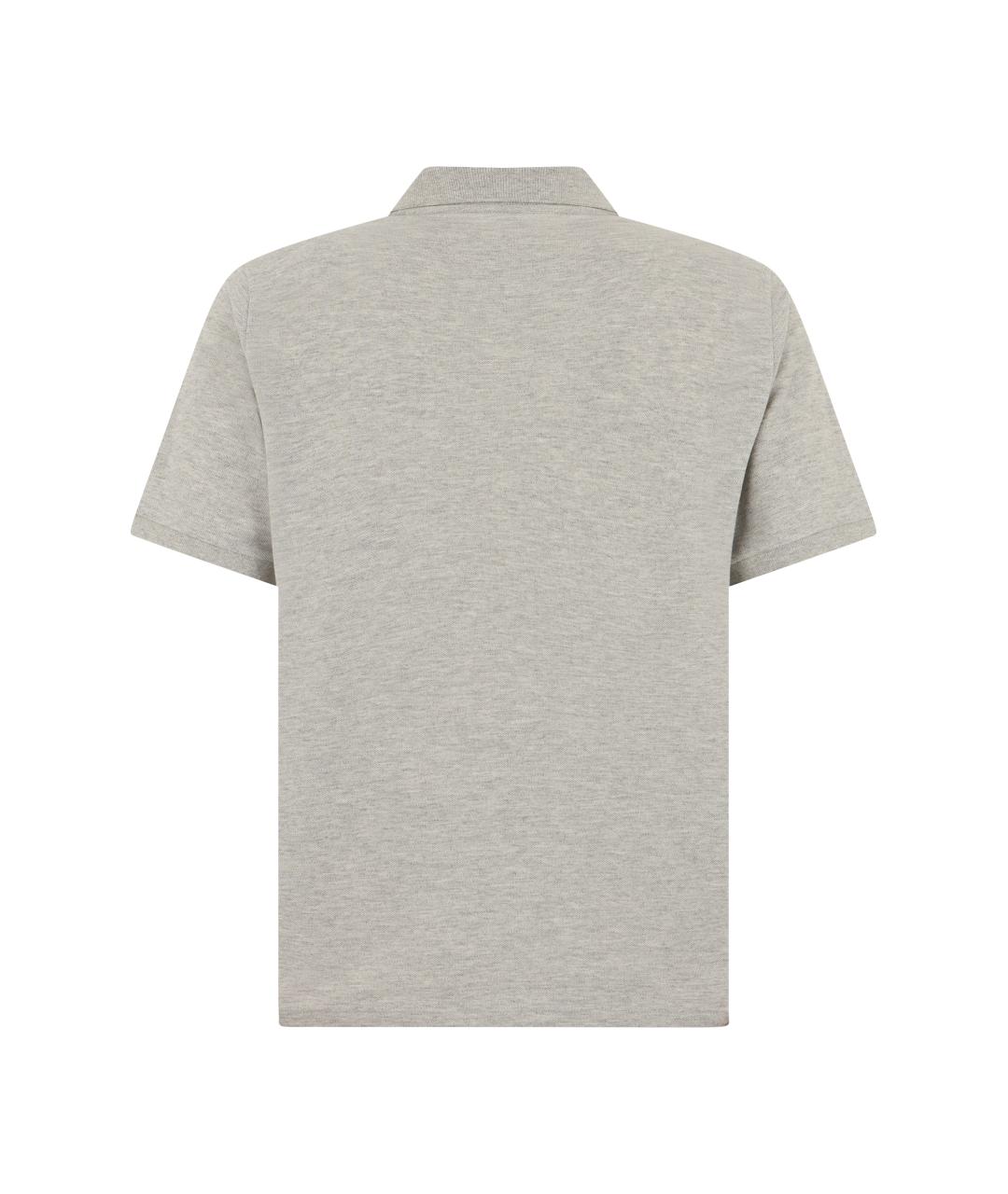 SAINT LAURENT Серое хлопковое поло с коротким рукавом, фото 2