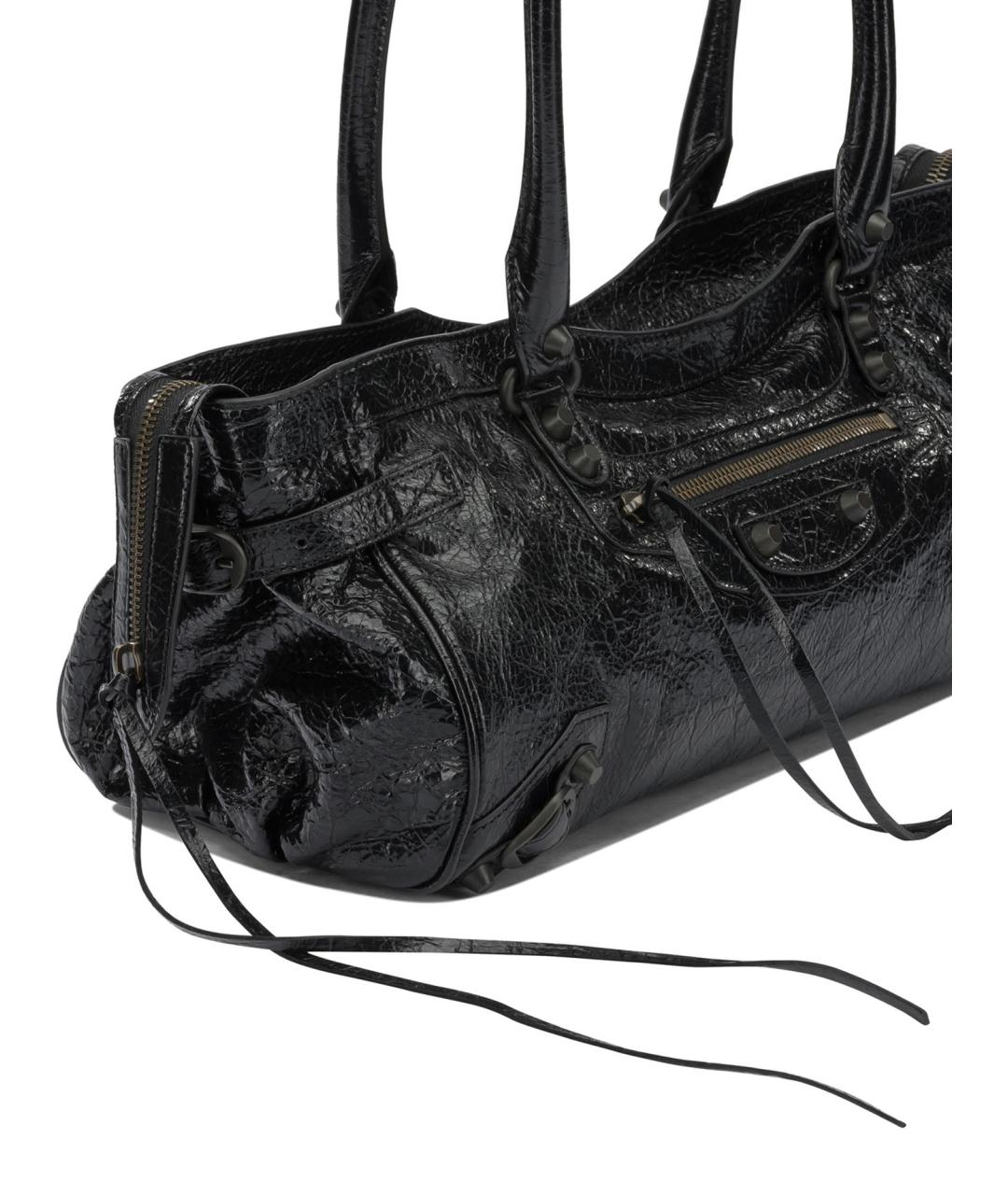 BALENCIAGA Черная кожаная сумка через плечо, фото 4