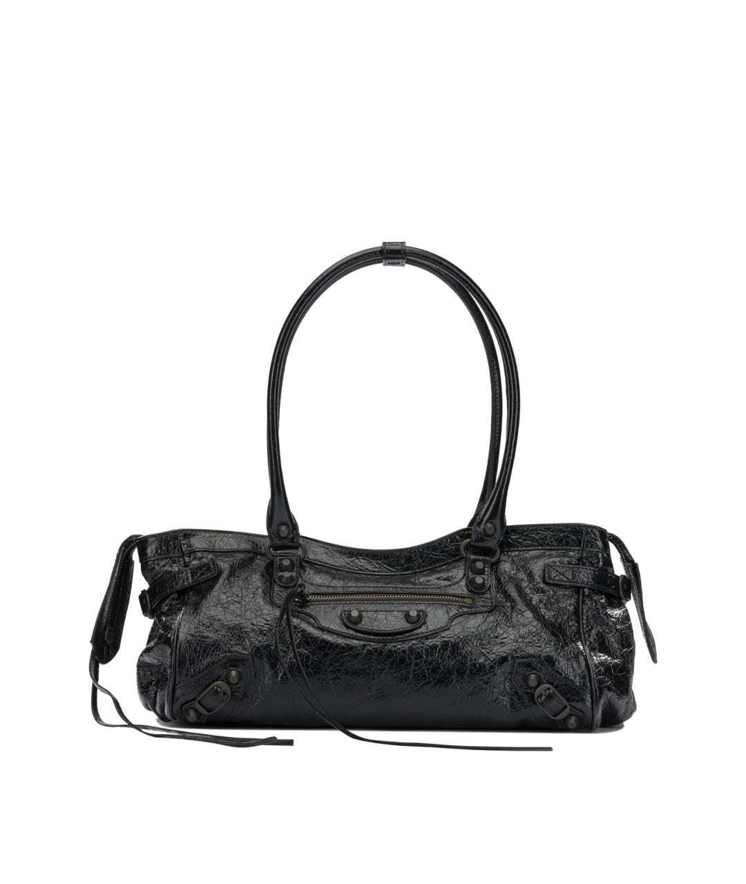 BALENCIAGA Черная кожаная сумка через плечо, фото 1