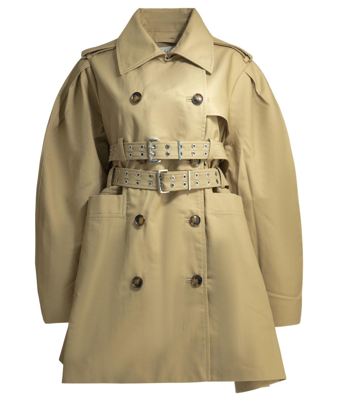 GANNI Бежевый хлопковый тренч/плащ, фото 1