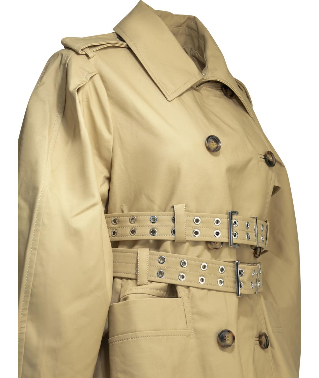 GANNI Бежевый хлопковый тренч/плащ, фото 4