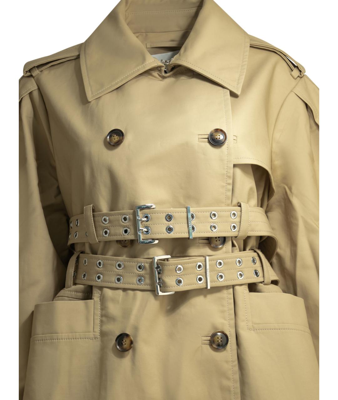 GANNI Бежевый хлопковый тренч/плащ, фото 3