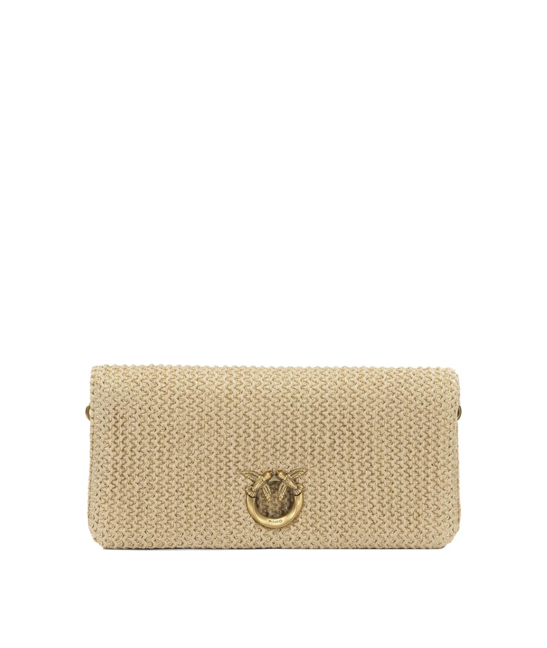 PINKO Желтая пелетеная сумка через плечо, фото 1