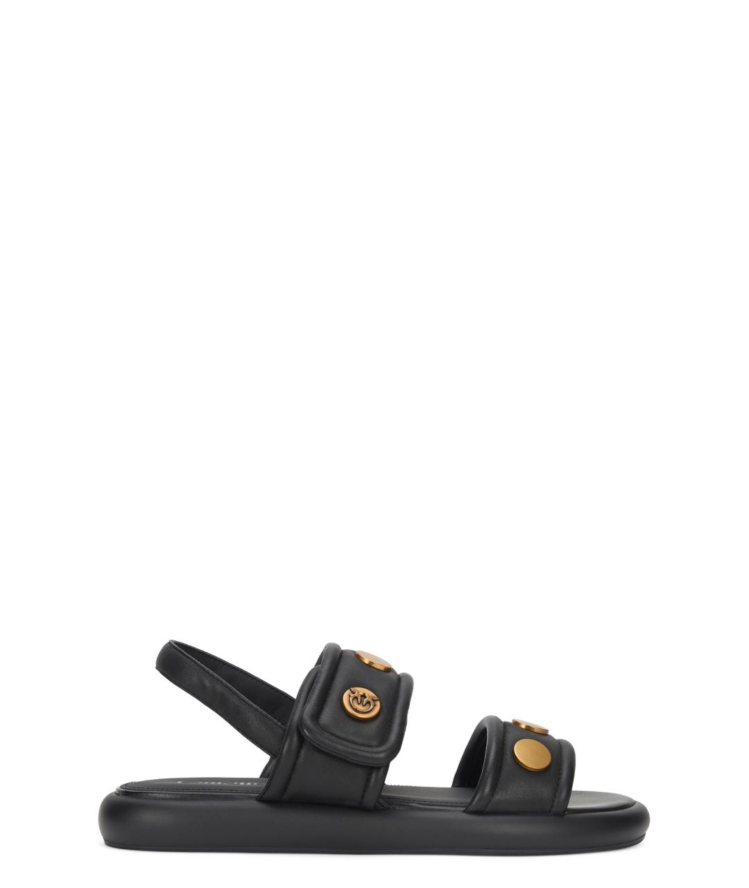 PINKO Черные кожаные сандалии, фото 1