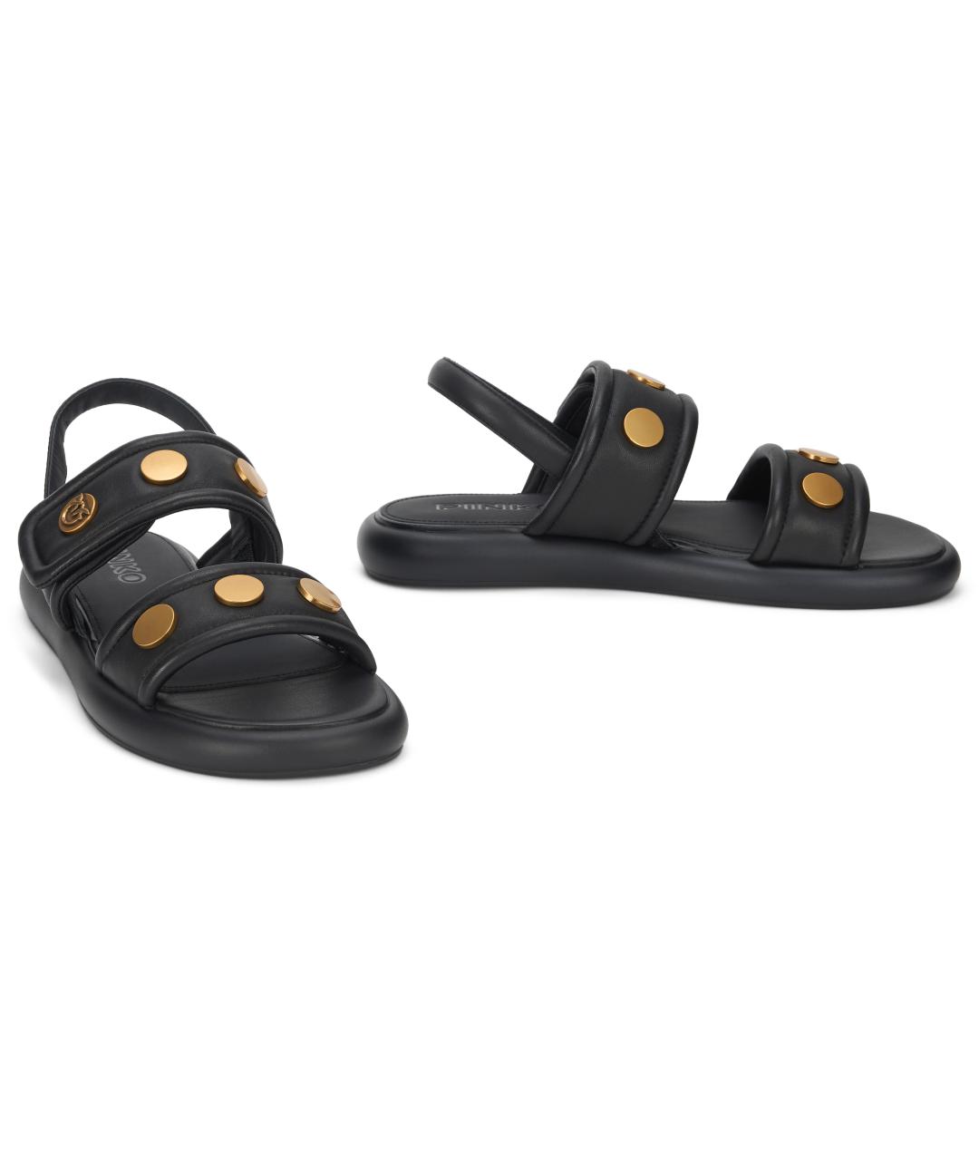 PINKO Черные кожаные сандалии, фото 3