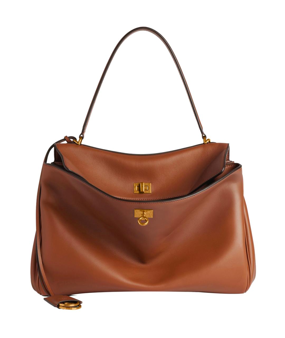 BALENCIAGA Коричневая кожаная сумка через плечо, фото 1