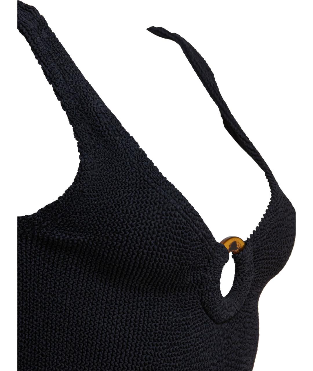 HUNZA G Черный полиамидовый купальник, фото 4