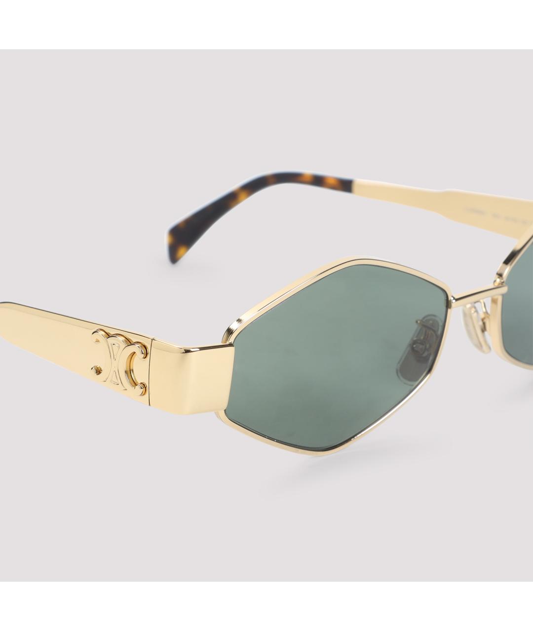 CELINE Золотые металлические солнцезащитные очки, фото 3
