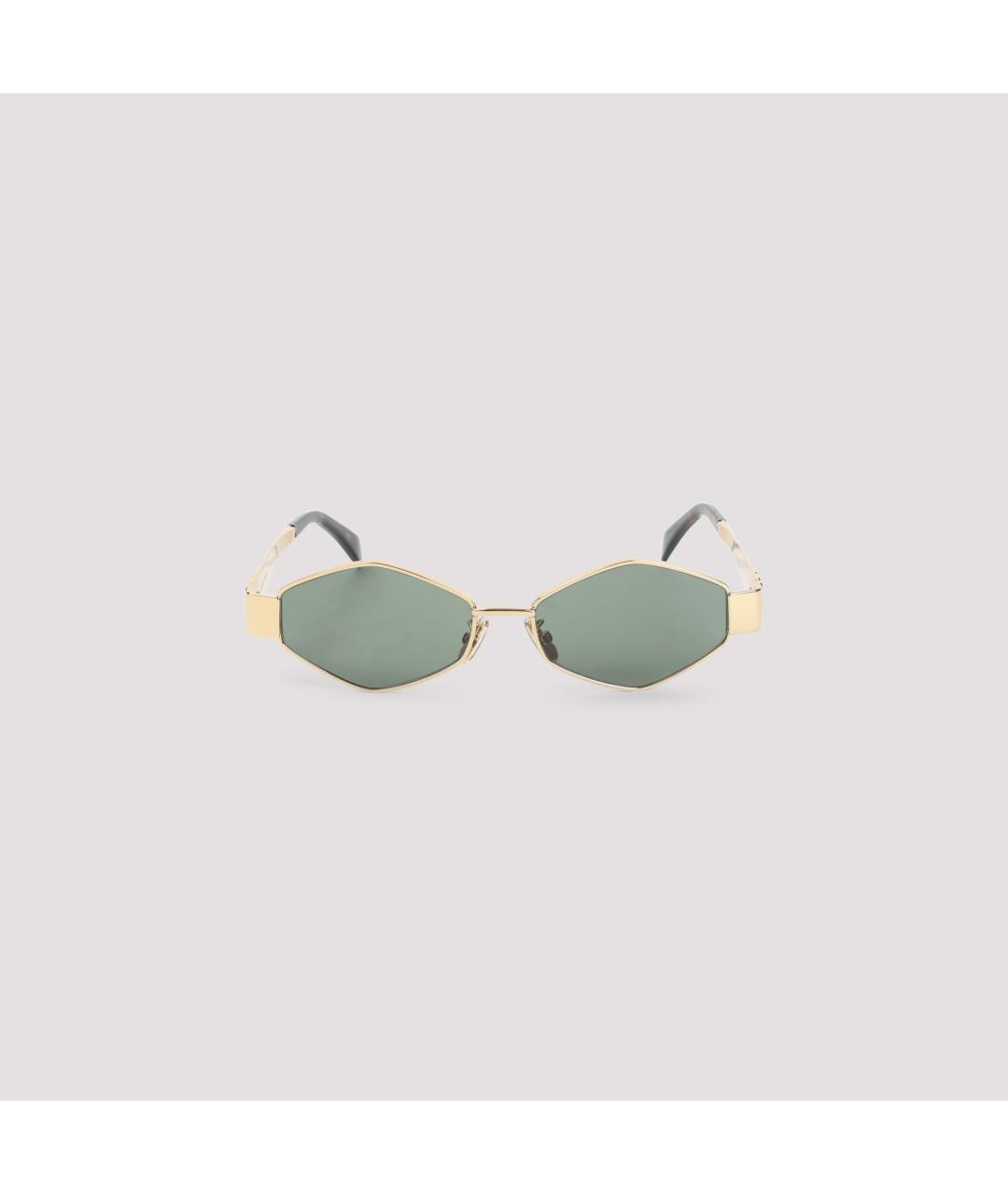 CELINE Золотые металлические солнцезащитные очки, фото 2