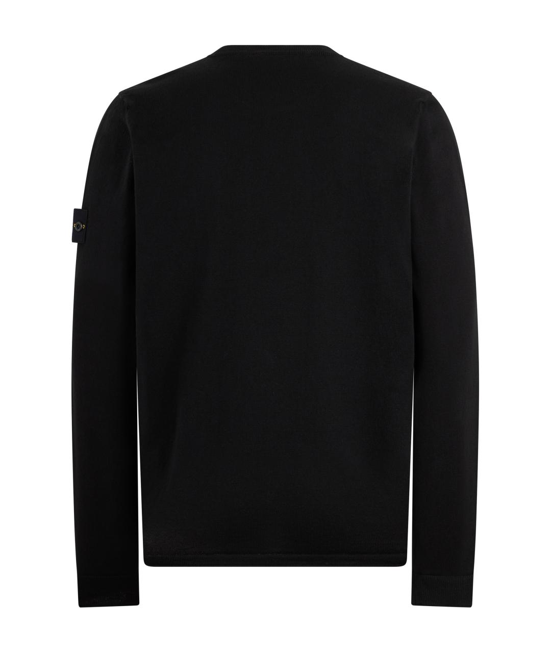 STONE ISLAND Черный хлопковый джемпер / свитер, фото 2
