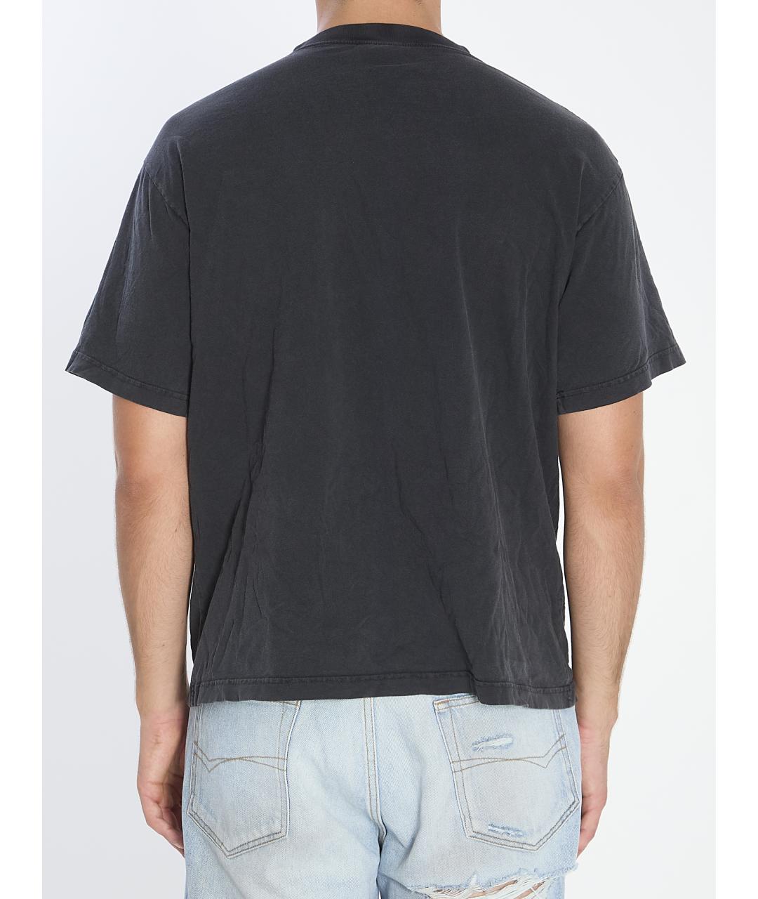 BALENCIAGA Черная хлопковая футболка, фото 4