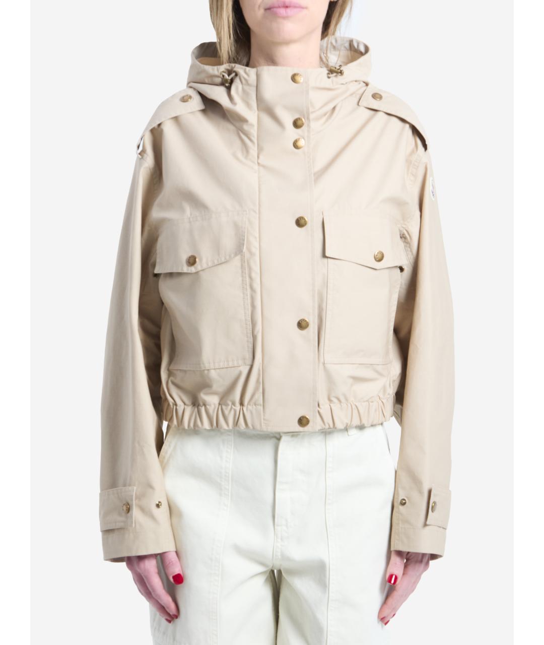 MONCLER Бежевая хлопковая куртка, фото 4