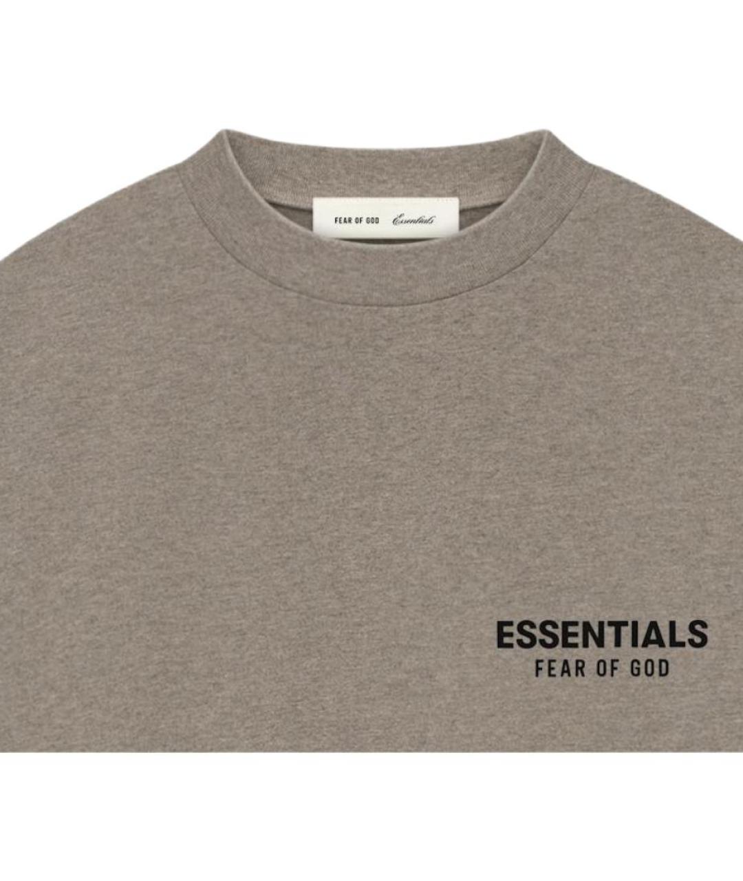 FEAR OF GOD ESSENTIALS Серая хлопковая футболка, фото 4