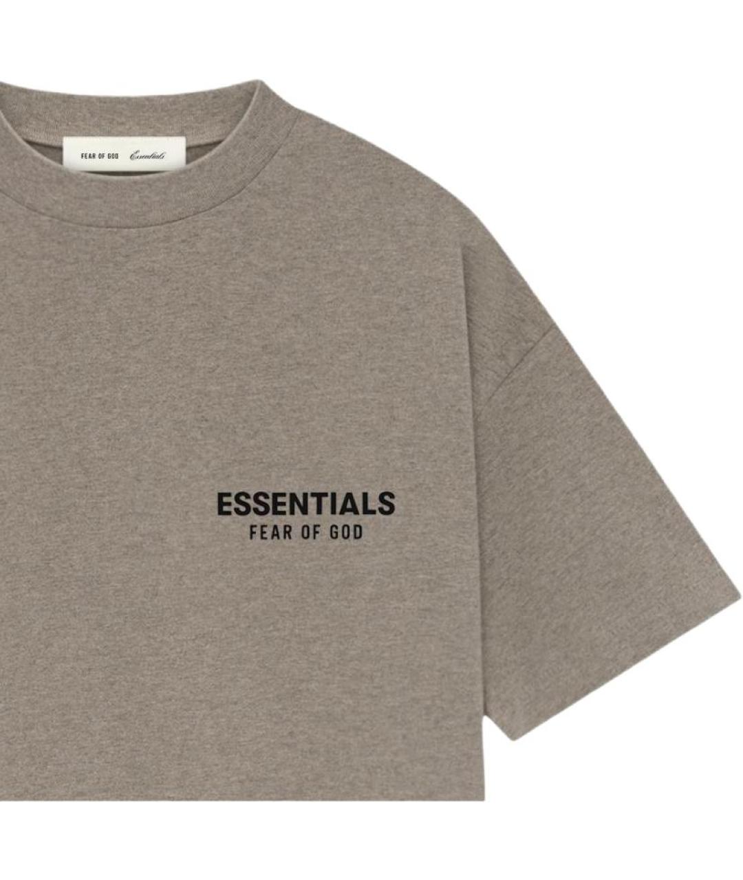 FEAR OF GOD ESSENTIALS Серая хлопковая футболка, фото 3