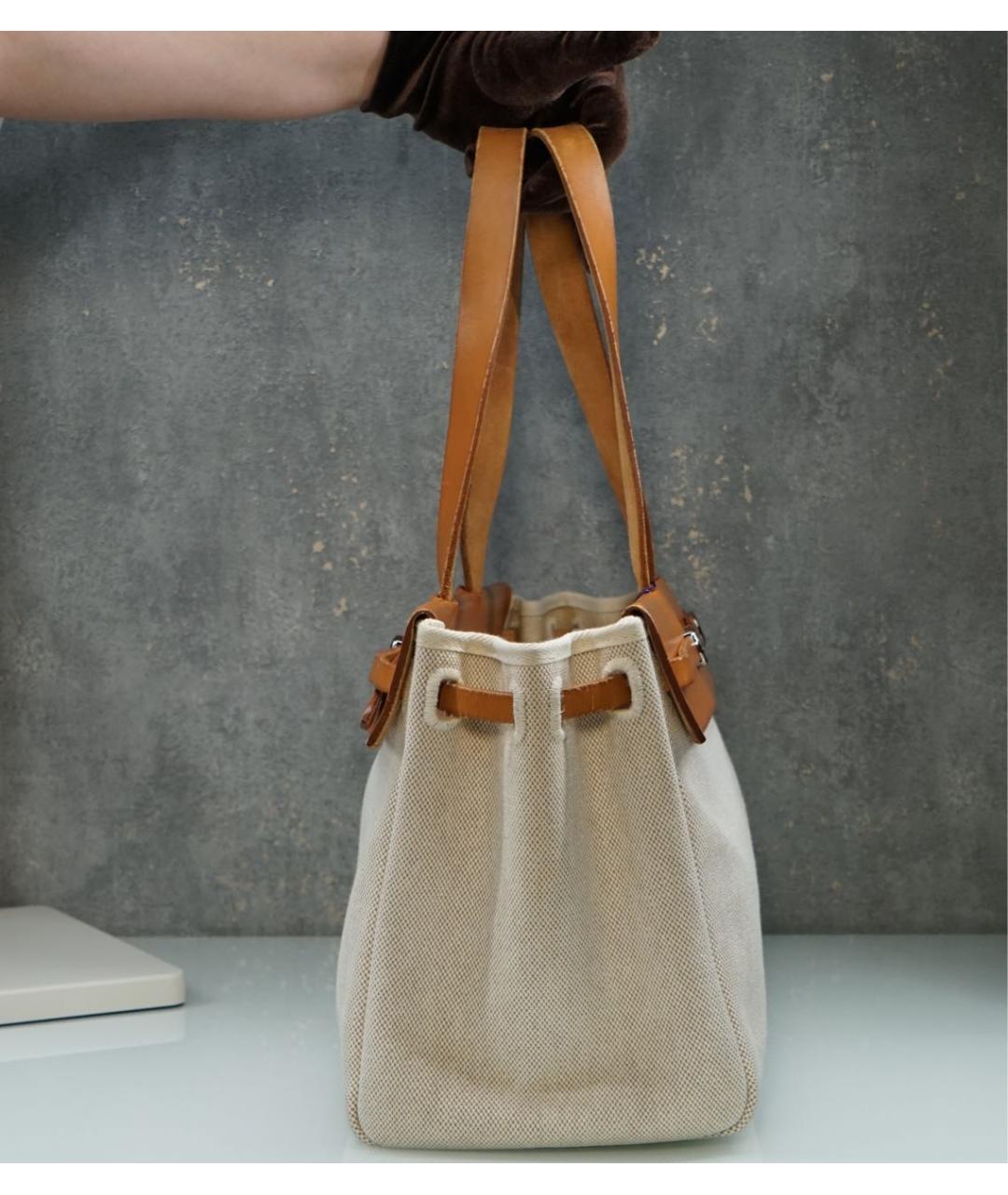 HERMES Оранжевая сумка с короткими ручками, фото 5