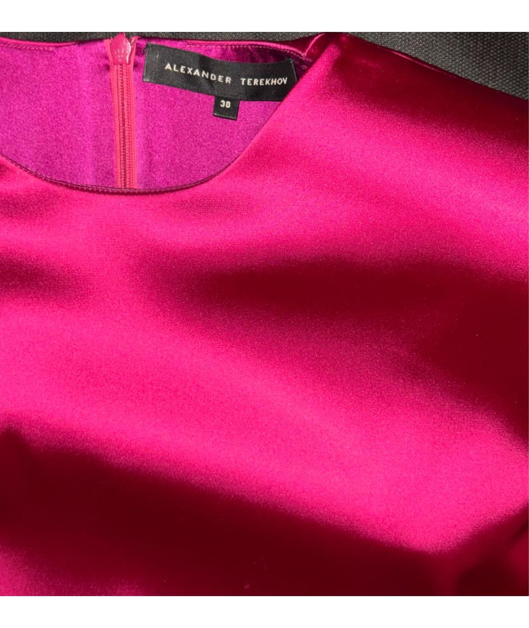 ALEXANDER TEREKHOV Фуксия атласное коктейльное платье, фото 3