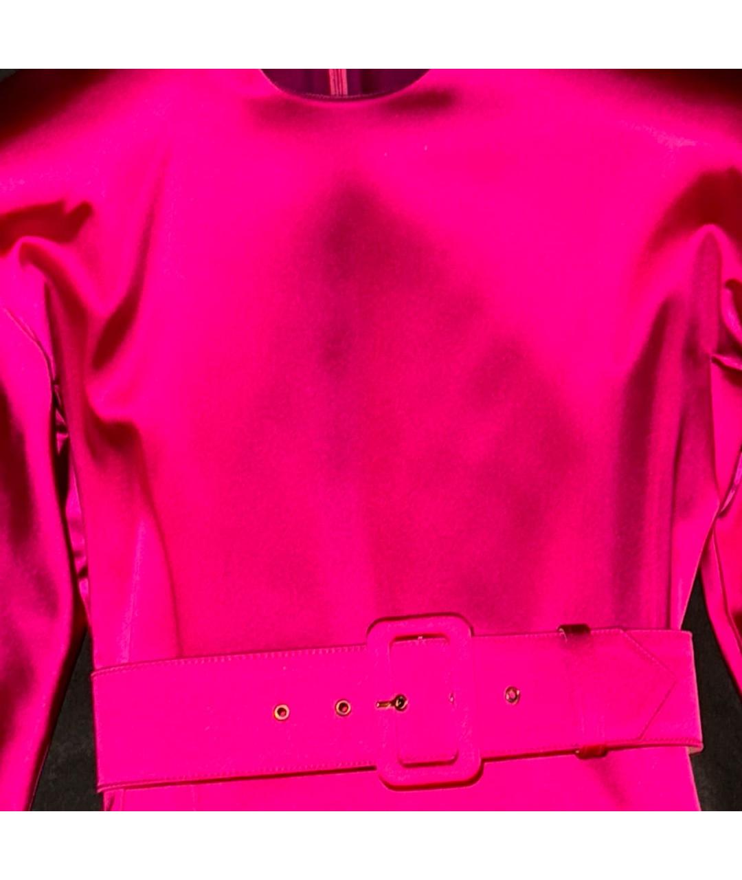 ALEXANDER TEREKHOV Фуксия атласное коктейльное платье, фото 4